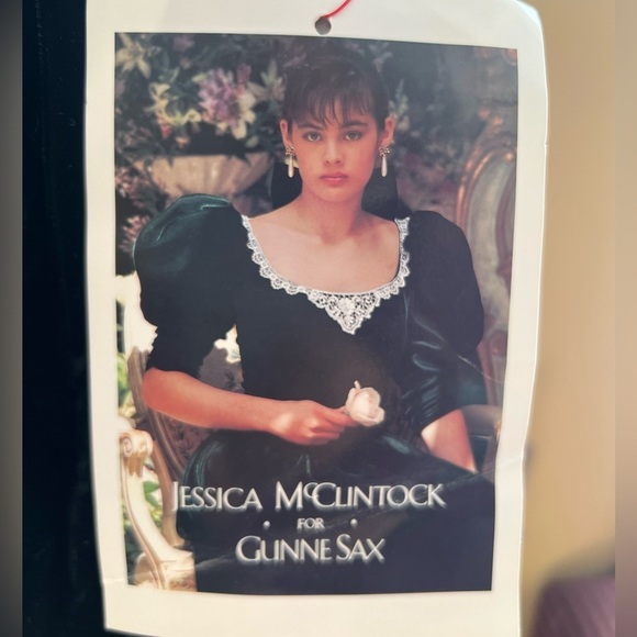 Gunne Sax Jessica McClintock VTG 80s Velvet Royal Black  Size 7 - Picture 4 of 11